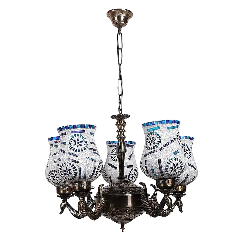 Tara Mayoora Mosaic Golden Antique Ceiling Lamp media 3