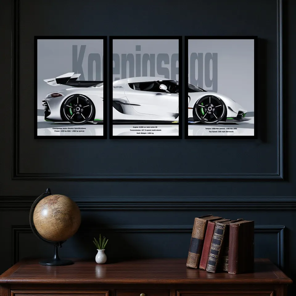 Onyx Cotton Canvas Wall Painting - Set Of Three media 6