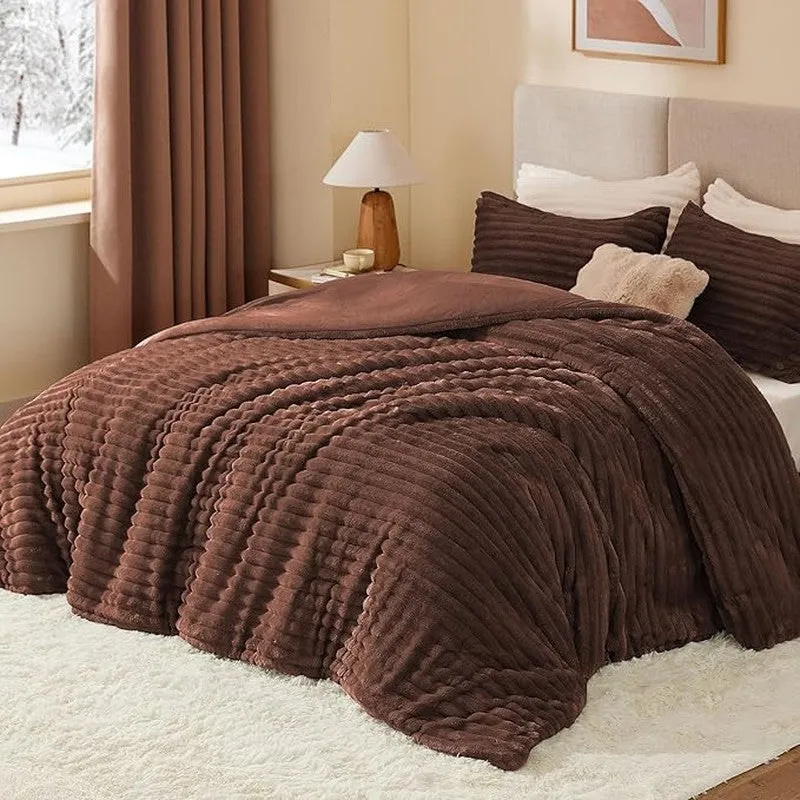 SleepScape Faux Fabric Blanket (Brown)- 300 GSM media 4