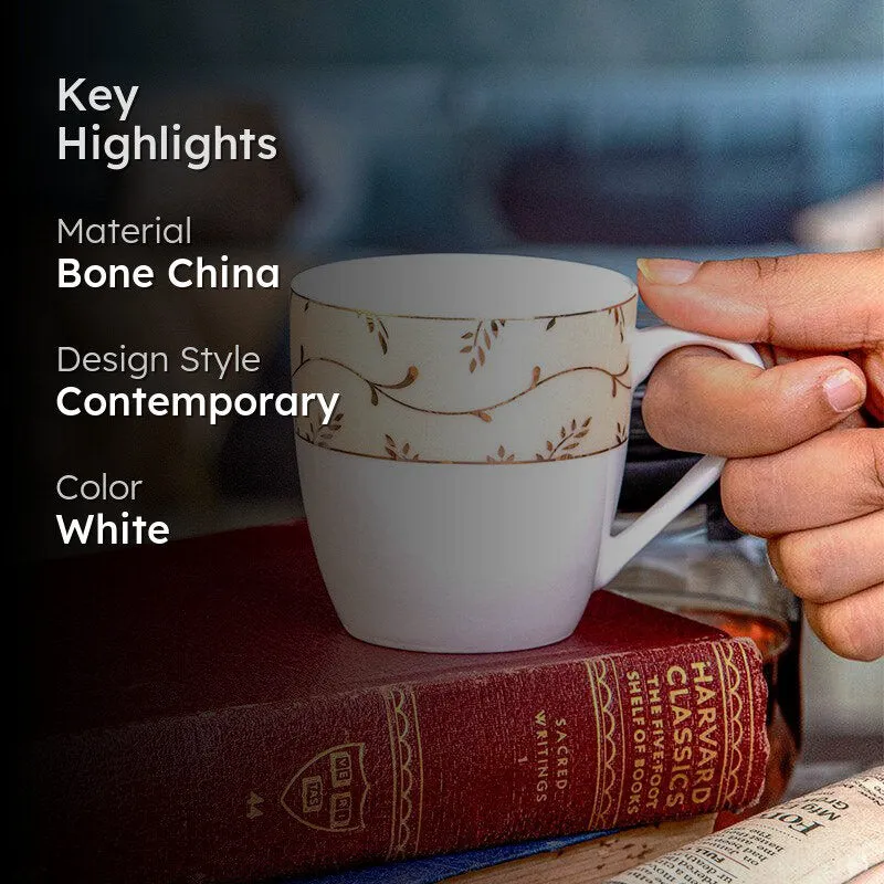 Sonaki Sego Floral Bone China Tea Cup (180 mL Each) - Set Of Six media 2