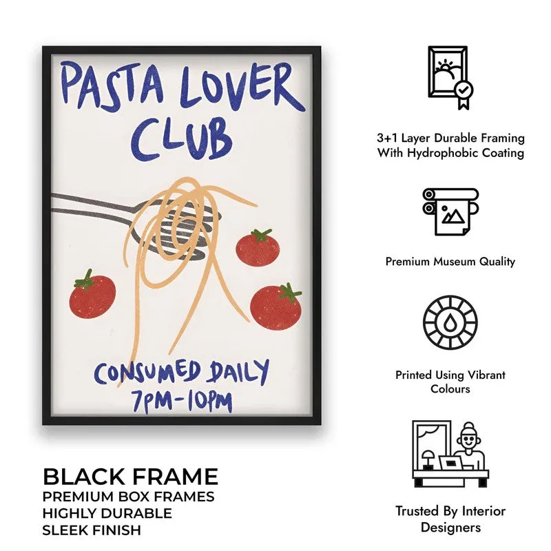 The Pasta Club Archival Canvas Wall Art - Black media 9