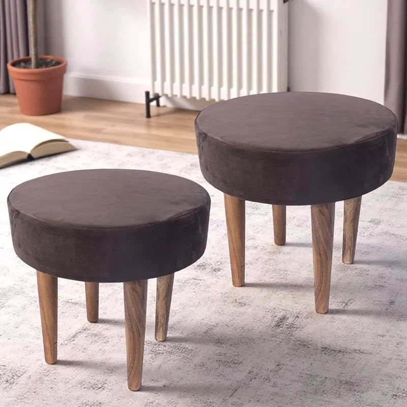 Pirox Sheesham Wooden Stools (Brown) - Set Of Two media 1