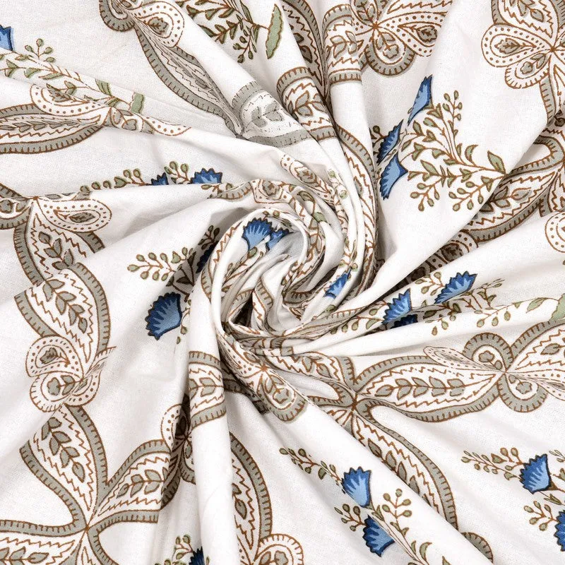 GridAura Cotton Table Cover - Sage Green,Blue media 7
