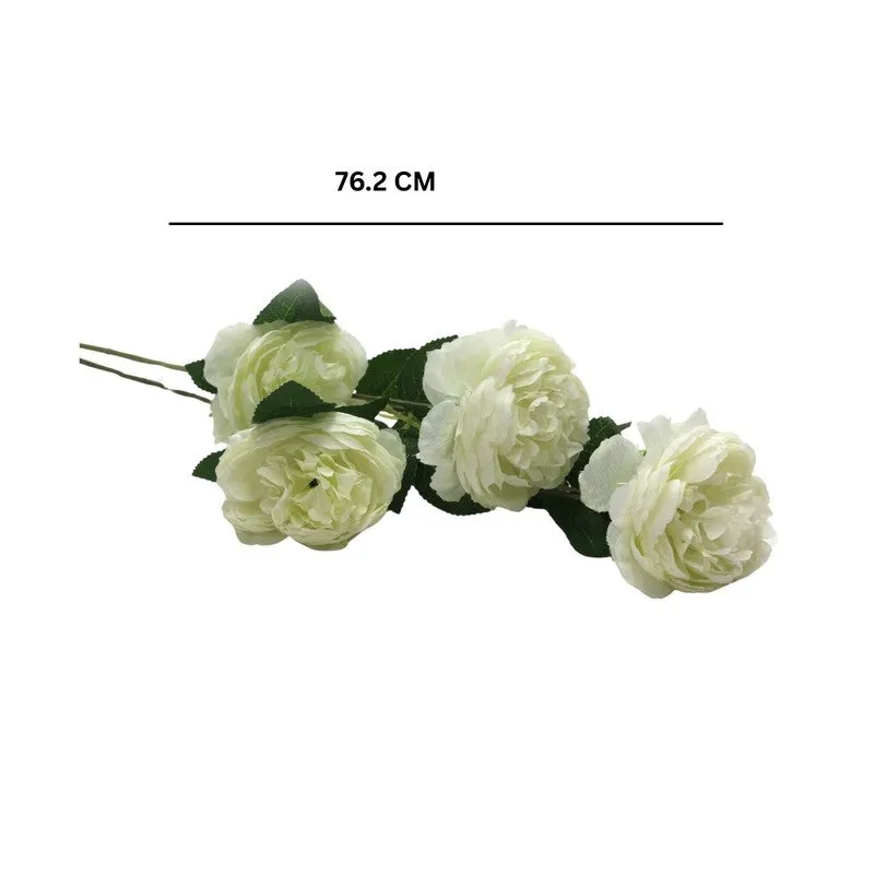 Lifelike Artificial Rose Flower With Natural Touch (White) - Set of Three media 5