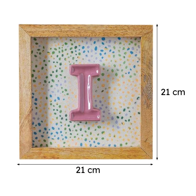 (I) Mini Mottled Mono Ceramic & Wooden Wall Accent - Pink media 6