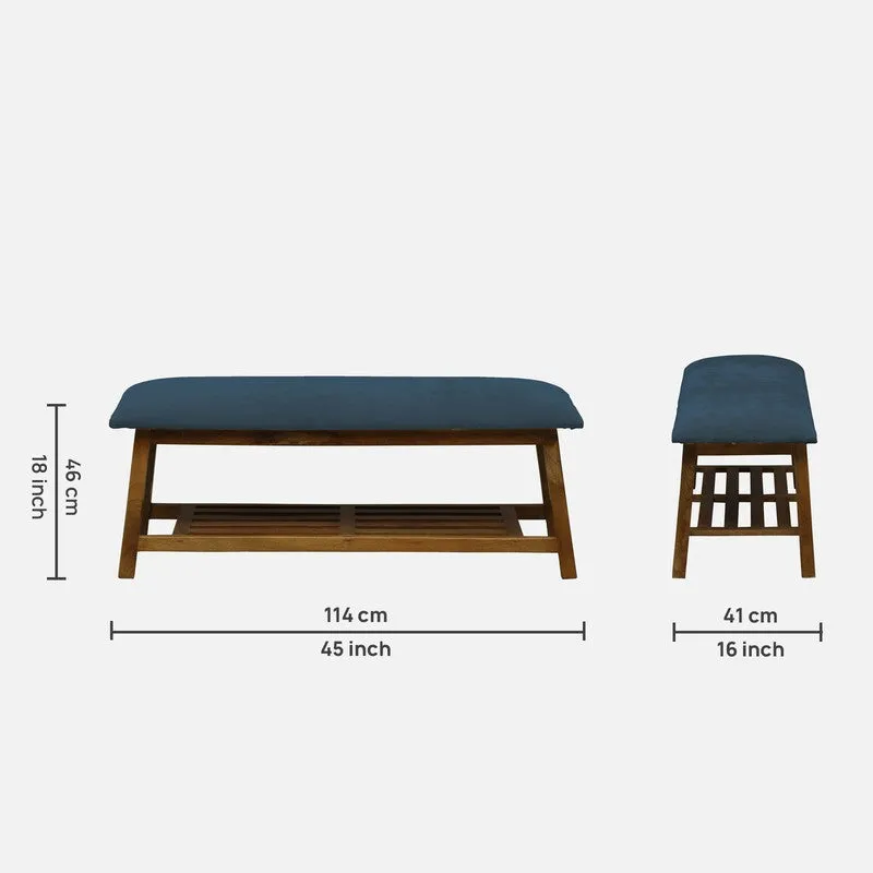 Grid Mango Wood Shoe Rack - Blue media 10