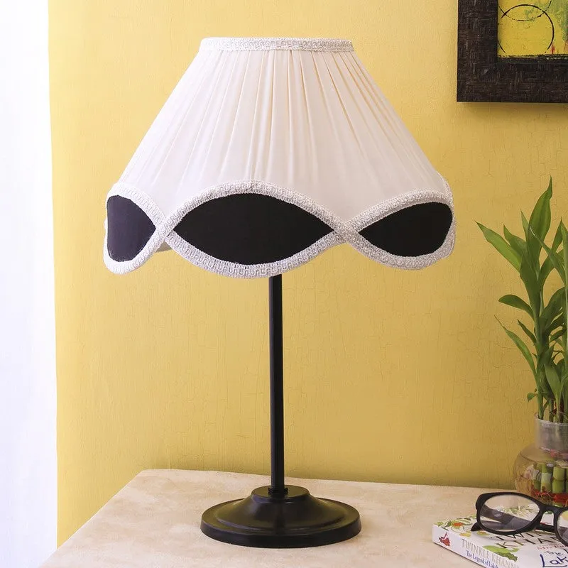 Flarewin Cotton Table Lamp With Iron Base - Ivory media 4