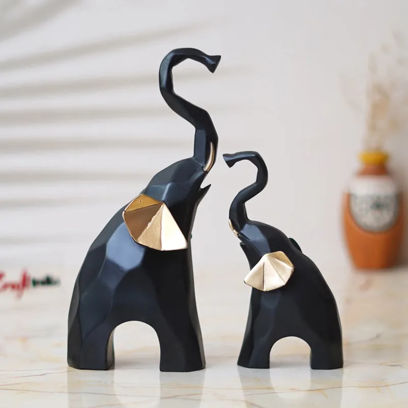 Mom And Baby Ellie Polyresin Showpiece - Set Of Two media 1