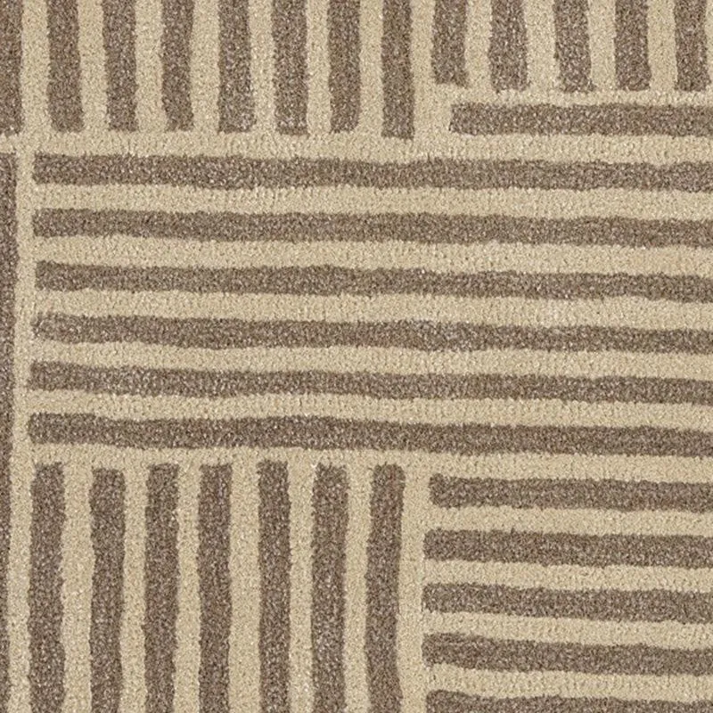 Boromir Hand Tufted Geometric Wool & Nylon Carpet - Taupe media 4
