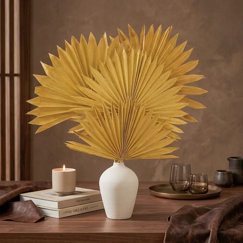 (Yellow) Sun Palm Spear (20 cms) - Set Of Five Stems media 3