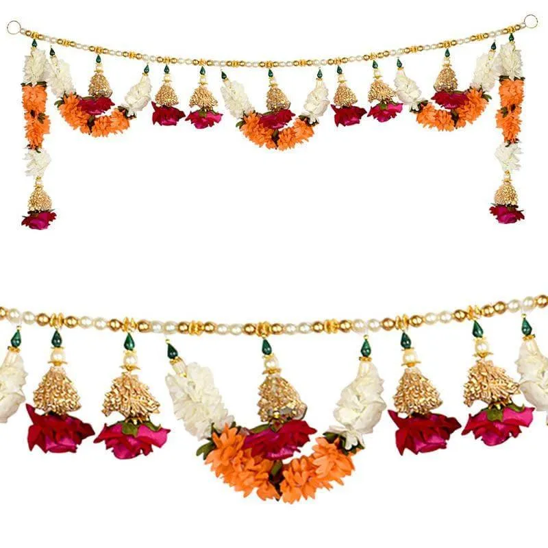 Graceful Floral Toran With Side Latkan media 3