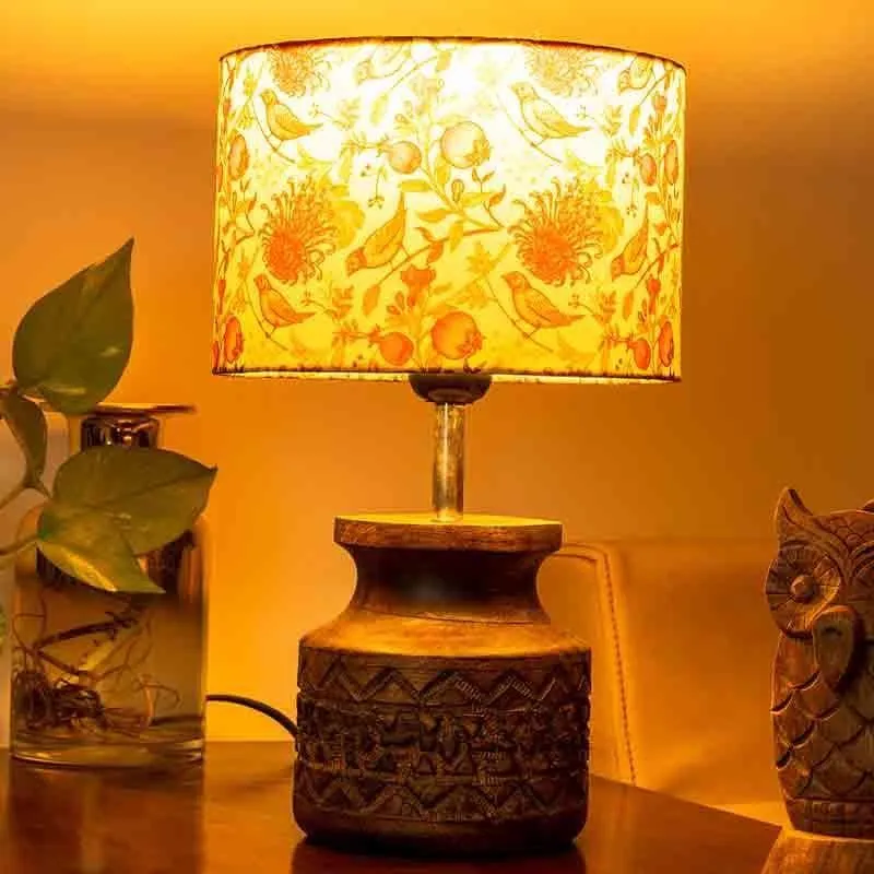 Nature's Kiss Wooden Table Lamp - Multicolor media 1