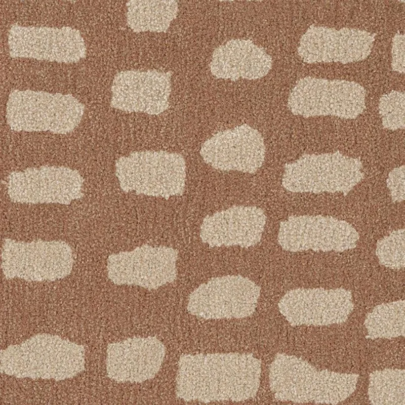 Elatus Hand Tufted Abstract Wool & Nylon Carpet - Brown media 4