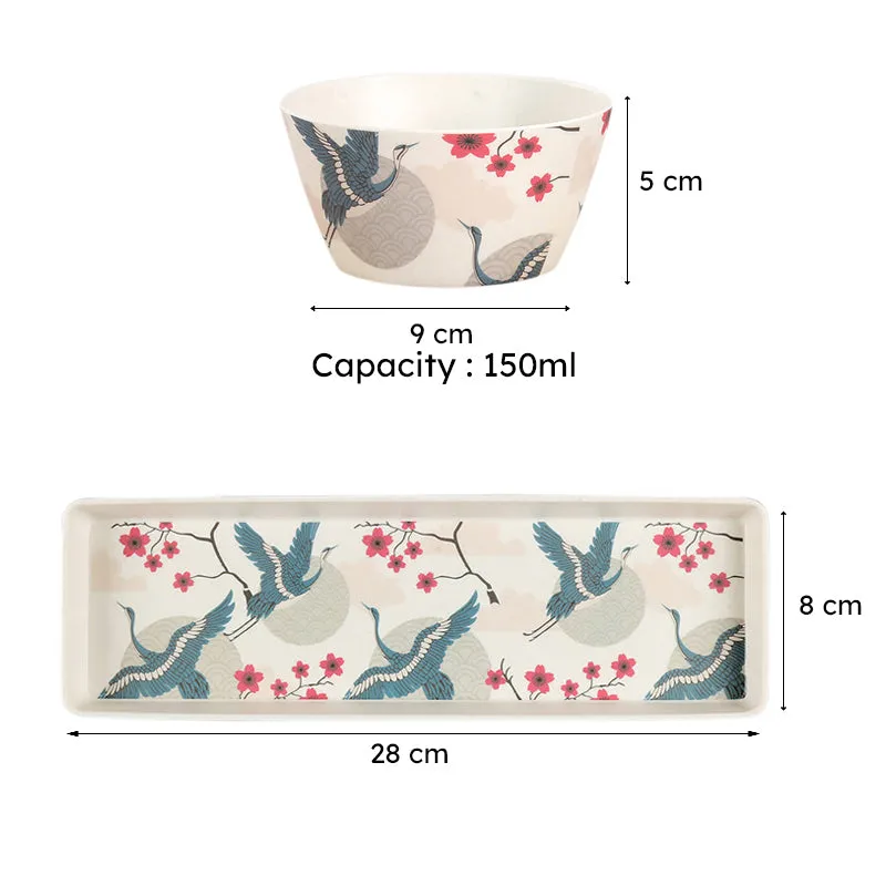 India Circus Sonnet Bone China Snack Bowl With Tray (150 mL) - Four Piece Set media 7