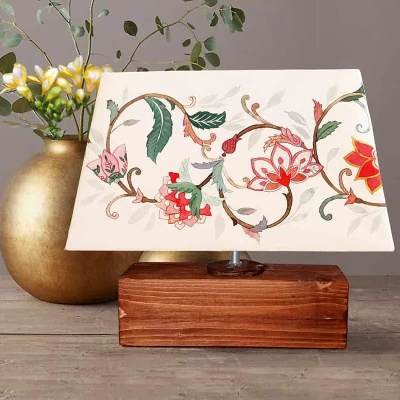 Mural Muse Handpainted Fabric Table Lamp - Multicolor media 3
