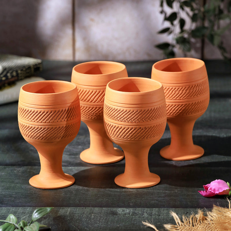 TerraVino Terracotta Stem Glass - Set Of Four