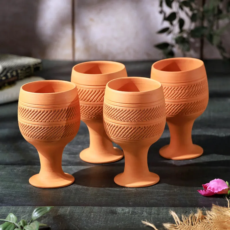 TerraVino Terracotta Stem Glass - Set Of Four media 1