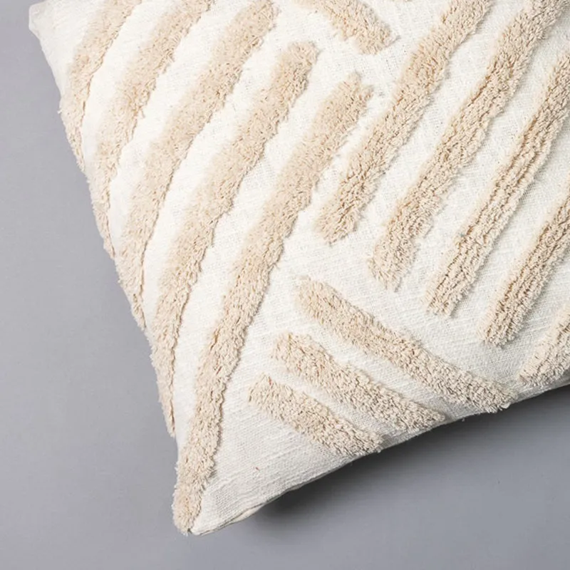 Stripe Knot Tufted Cushion Cover media 4