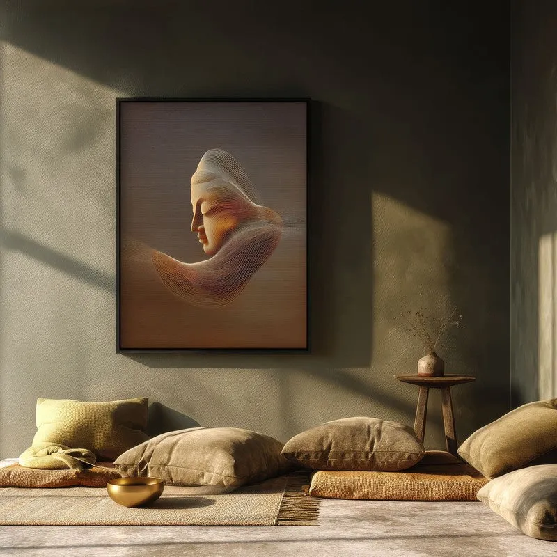 Serene Buddha Archival Paper Wall Painting With Black Frame media 3
