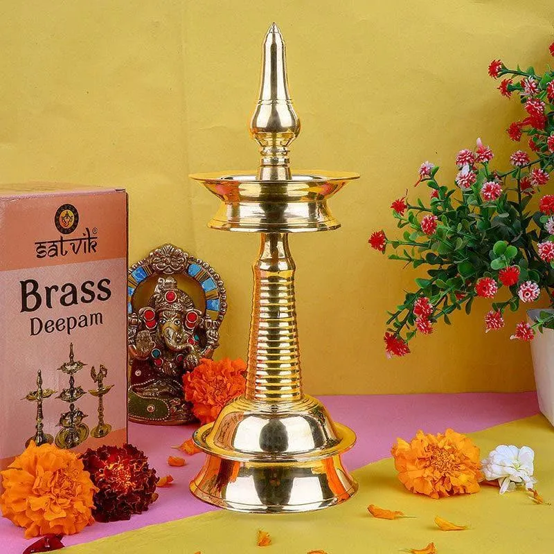 Vibhava Brass Lamp - Large media 1