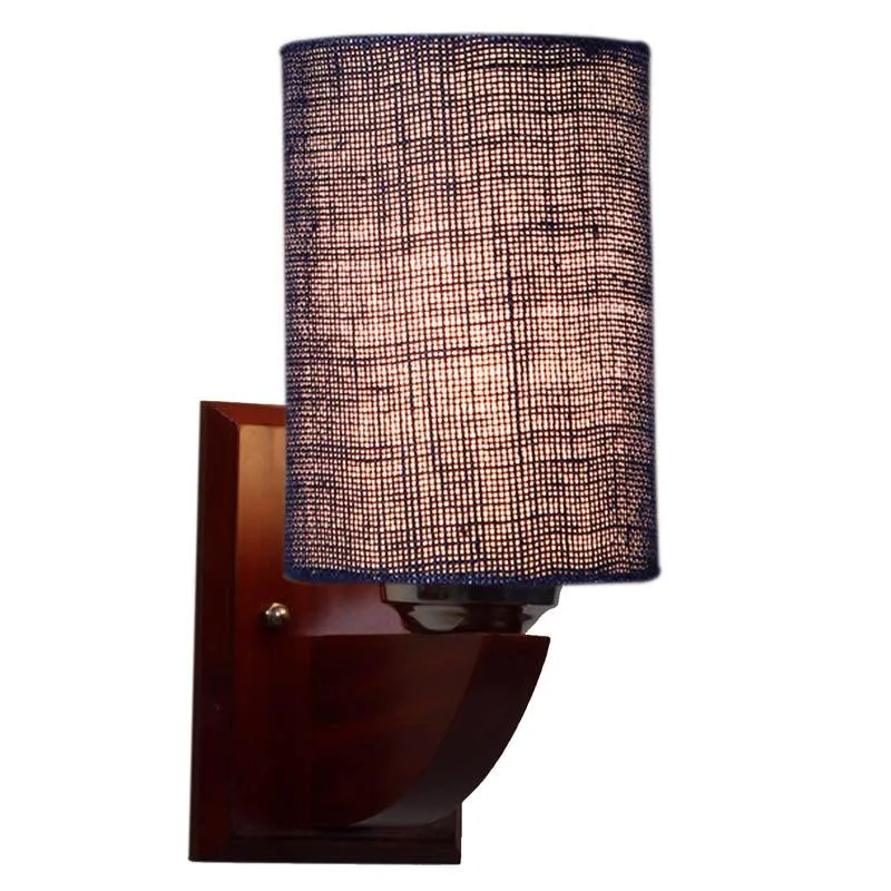 Sunburned Cylindrical Wooden Wall Lamp media 4