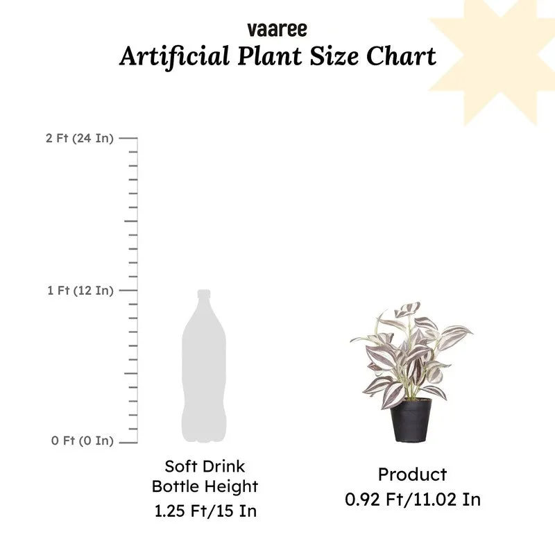 Artificial Wandering Dude Plant With Black Fiber Pot - 0.9 Feet media 7
