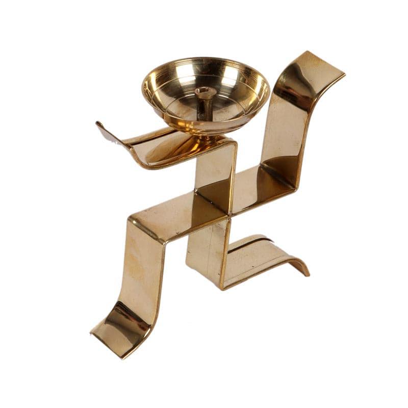 Standing Sathiya Brass Akand Diya - Set Of Two media 4