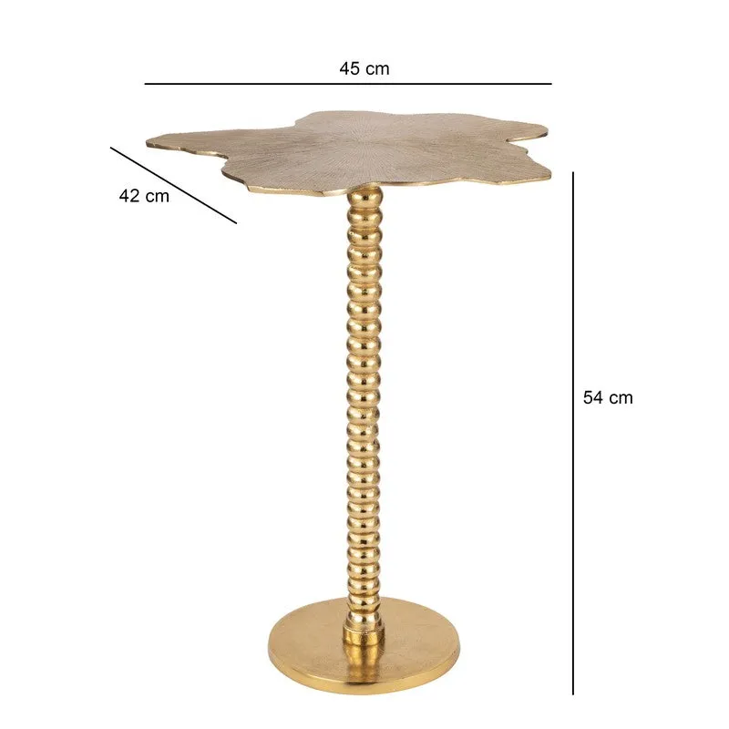 Floral Sculpt Aluminum Side Table - Gold media 7