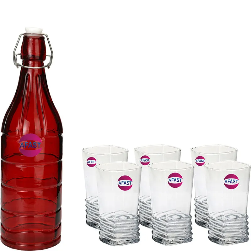 Tisa 1000 mL Water Bottle With 300 mL Glasses - Seven Piece Set media 1