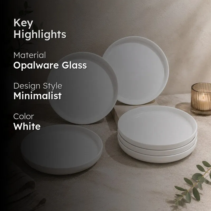 SnackBloom Opalware Glass (Small) Quarter Plates - Set of Six - 2