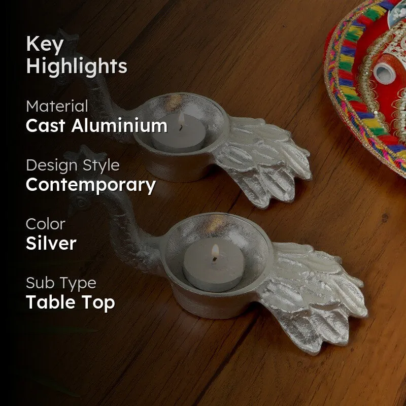 Platinum Mayur Tealight Holder - Set Of Two media 2