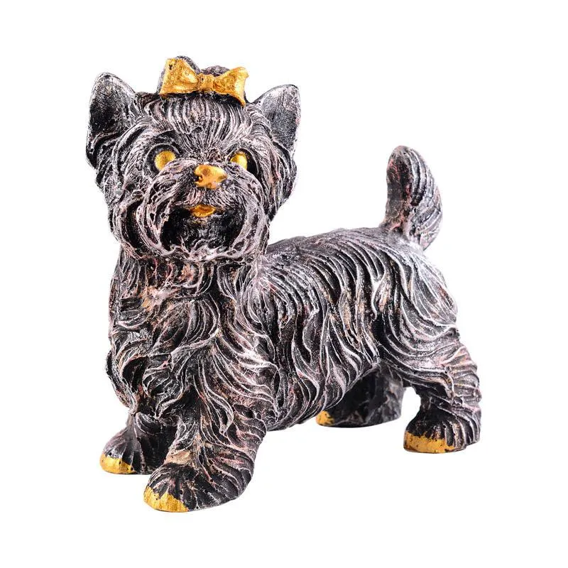 Yapping Yorkie Painted Polyresin Show Piece - Copper media 4