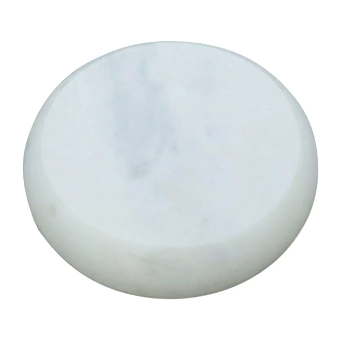 Side view showing the smooth rounded form of a white marble ash tray