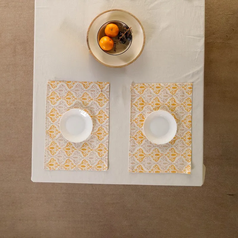 Yellow Prism Weave Canvas Table Mats - Set Of Two media 3