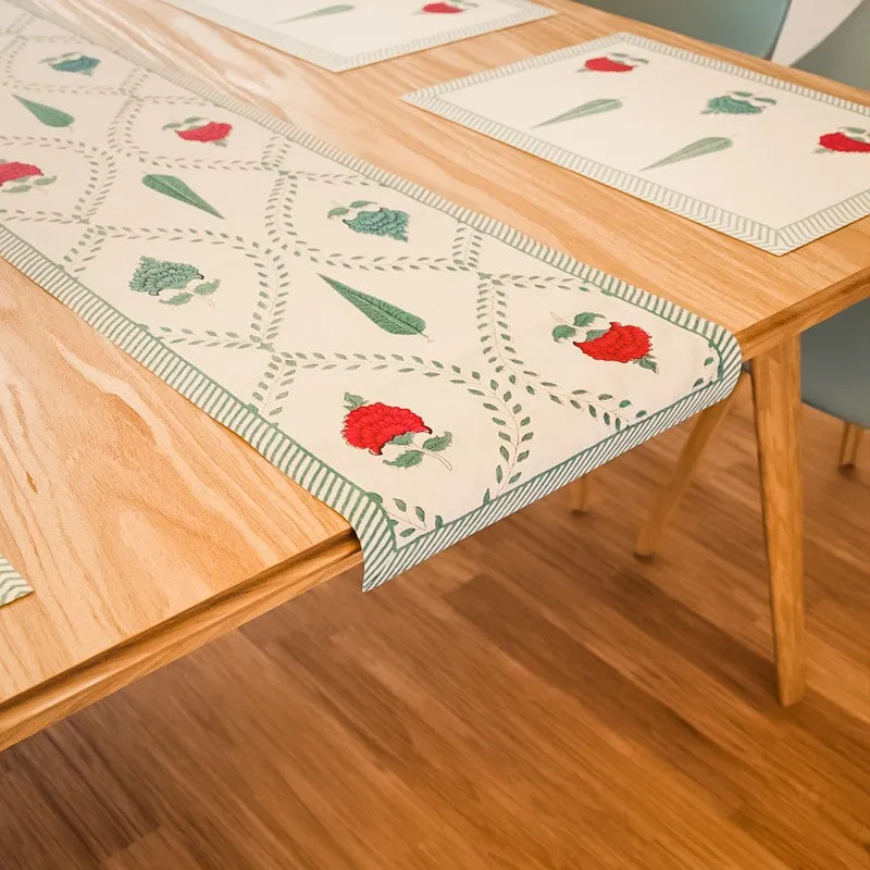 Serene Setting Cotton Table Linen Set (Red) - Seven Piece Set media 6