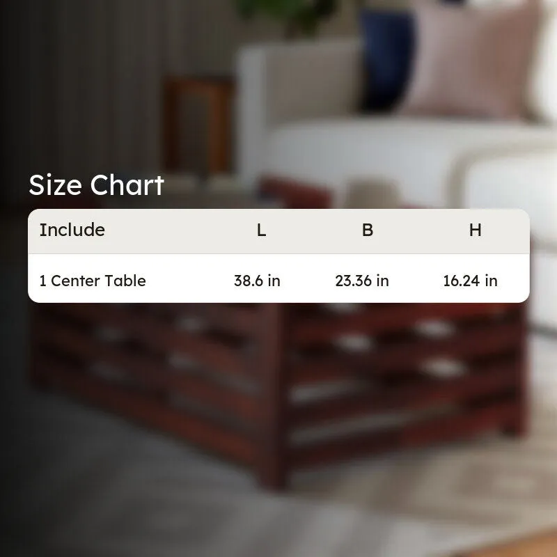 Cenrox Sheesham Wooden Center Table - Rich Brown media 11