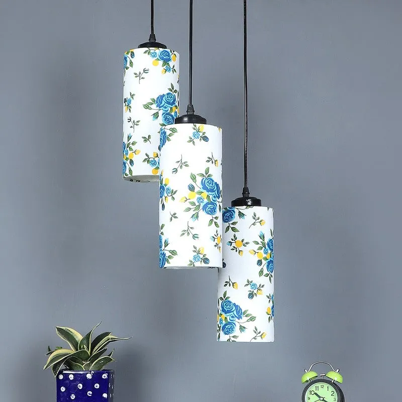 Cylentra Triple Metal Ceiling Lamp - White & Blue media 3