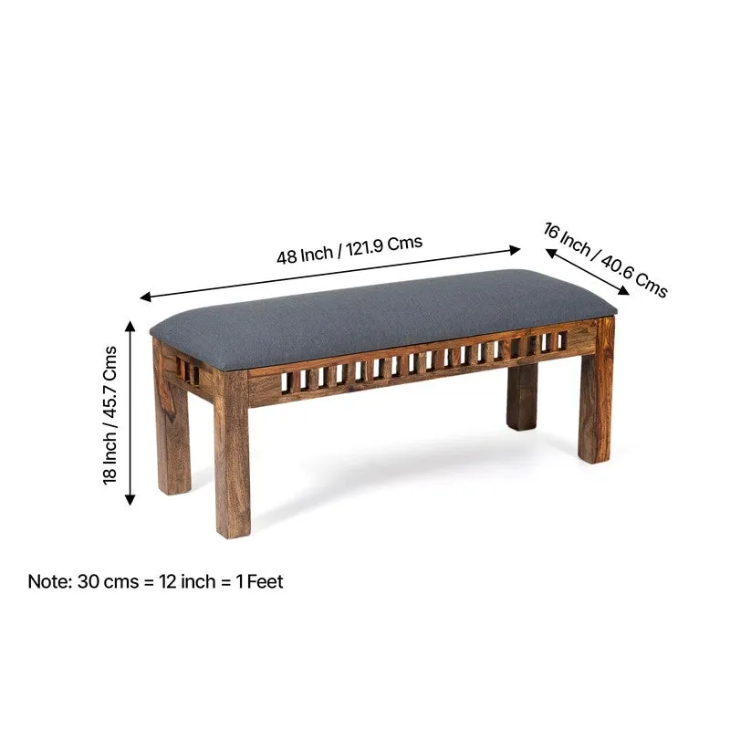 Cervon Sheesham Wooden Bench - Grey media 9