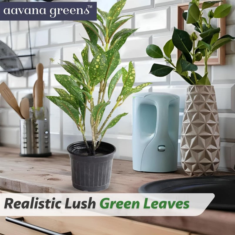 KivaLeaf Artificial Plant With Black Plastic Pots - 1.2 Feet media 6
