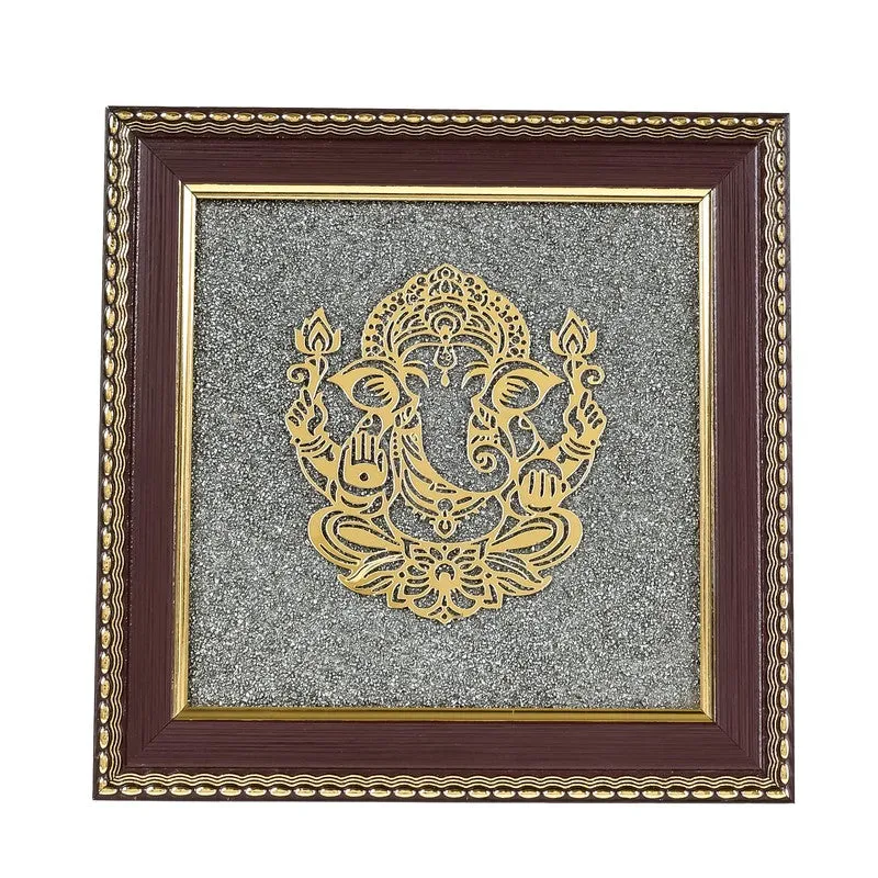 Sri Ganesh Pyrite & Wood Wall Art media 6