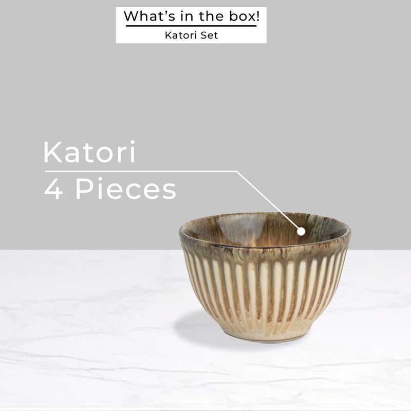Mintora Beige Ceramic Snack Bowls (180 mL) - Set Of Four media 4