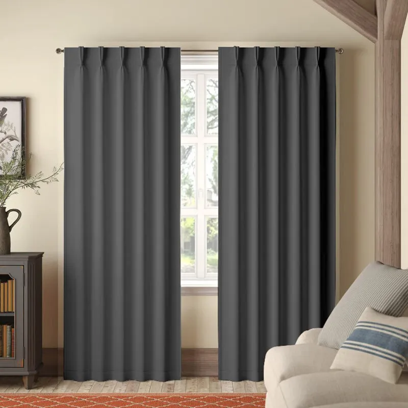 Imora Double Pinch Pleat Short Width Curtain - Dark Grey media 1