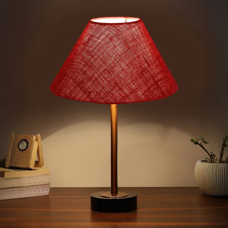 Sienna II Rodin Wooden Table Lamp - Maroon,Copper,Black media 1