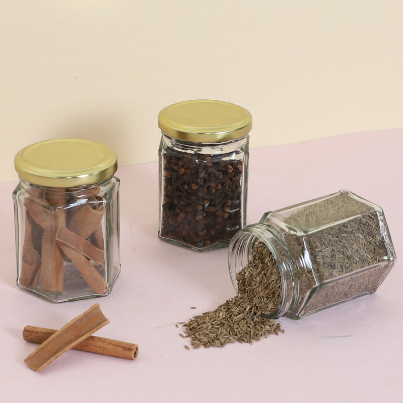 Fini Airtight Storage Jar (200 mL Each) - Set Of Three - 200 mL