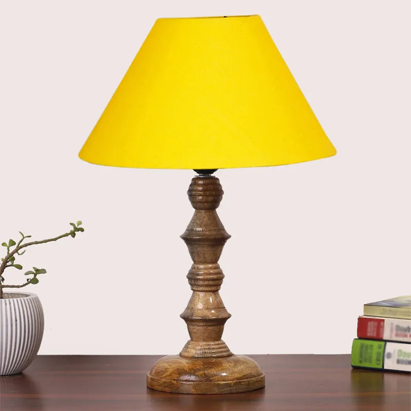 Cotin II Timber Wooden Table Lamp - Yellow,Brown media 3