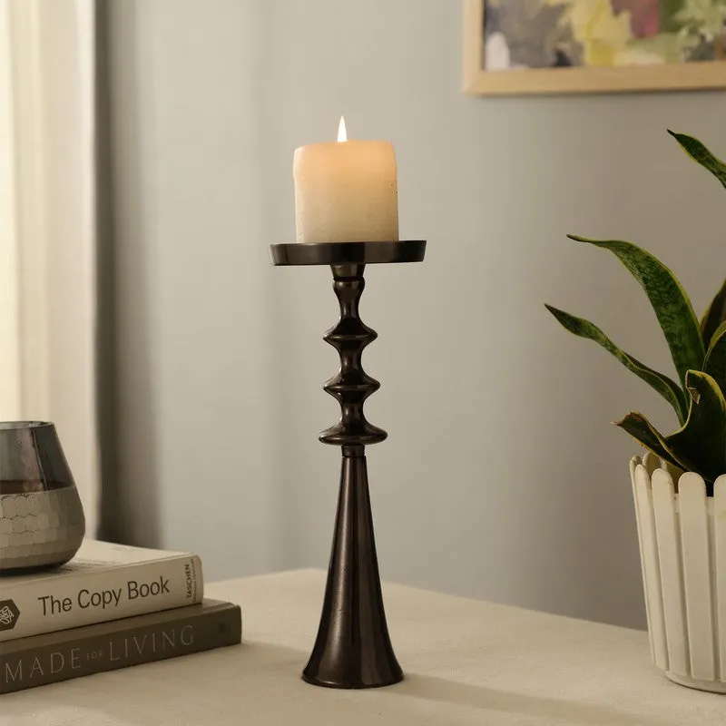 Aureline Classic Pedestal Candle Holder - Black media 1