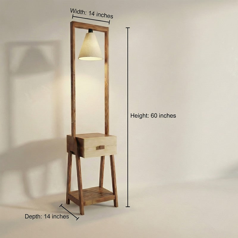 NeutralGlow Wooden Floor Lamp - Brown media 11