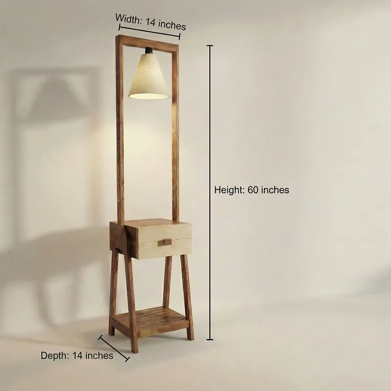 NeutralGlow Wooden Floor Lamp - Brown media 11