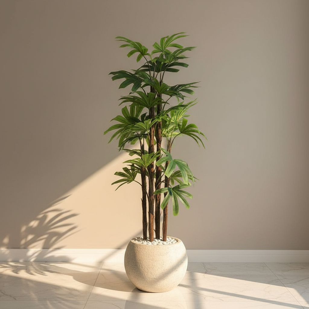 Artificial Rhapis Palm Plant Without Pot - 4.9 Feet