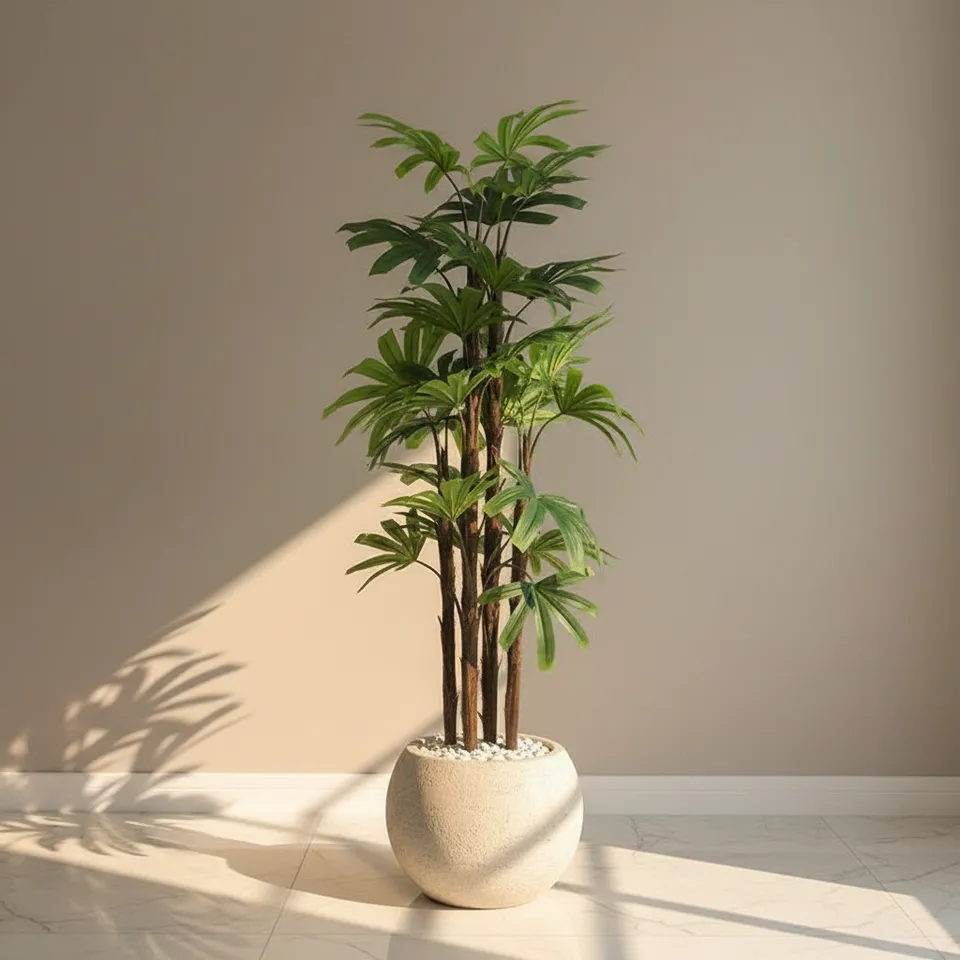 Artificial Rhapis Palm Plant Without Pot - 4.9 Feet media 1